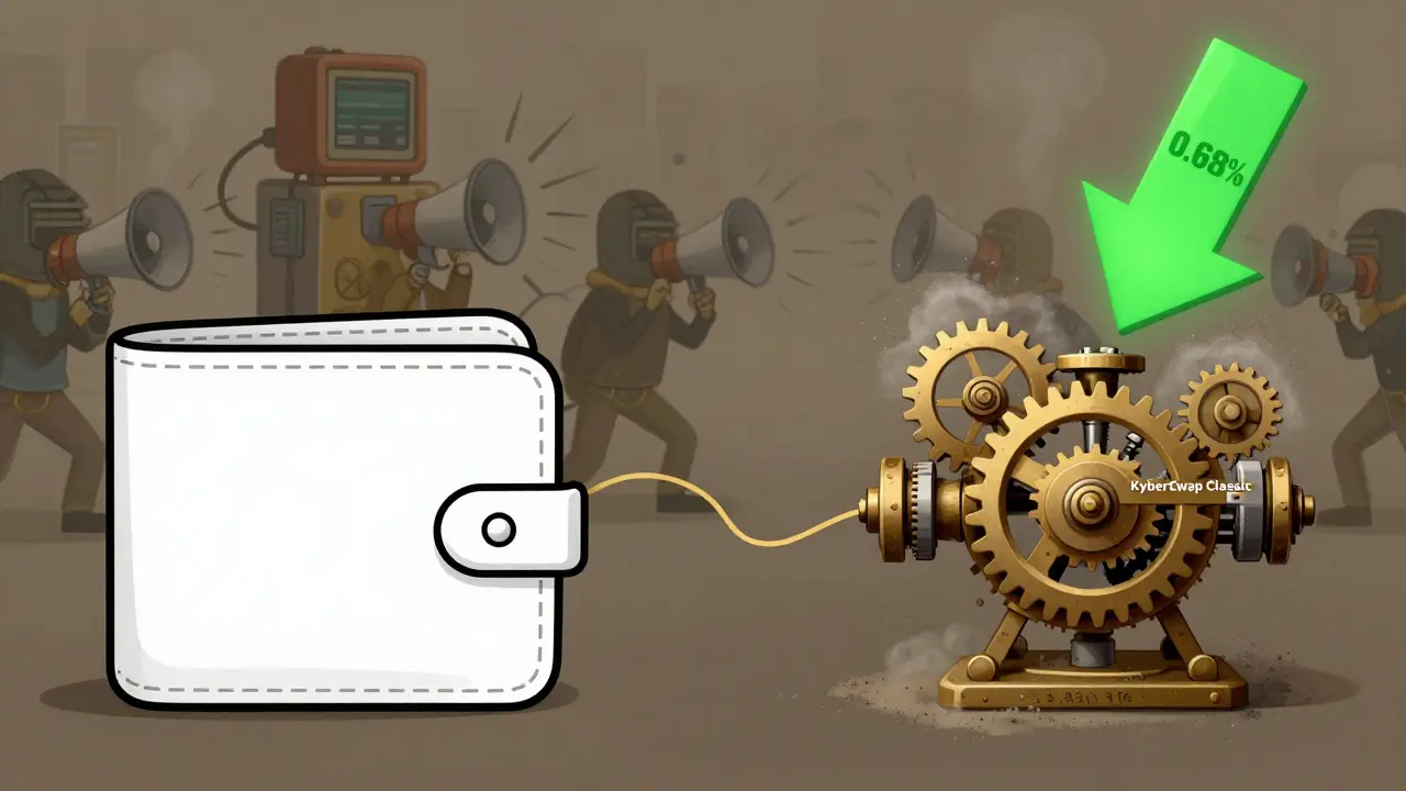 A minimalist wallet connects to a quiet clockwork engine, symbolizing low-slippage swaps on Avalanche.