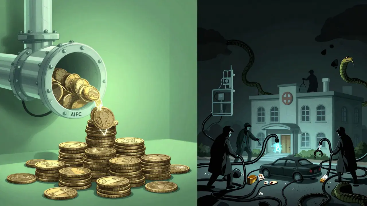 Split image contrasting regulated crypto sales with illegal electricity theft.