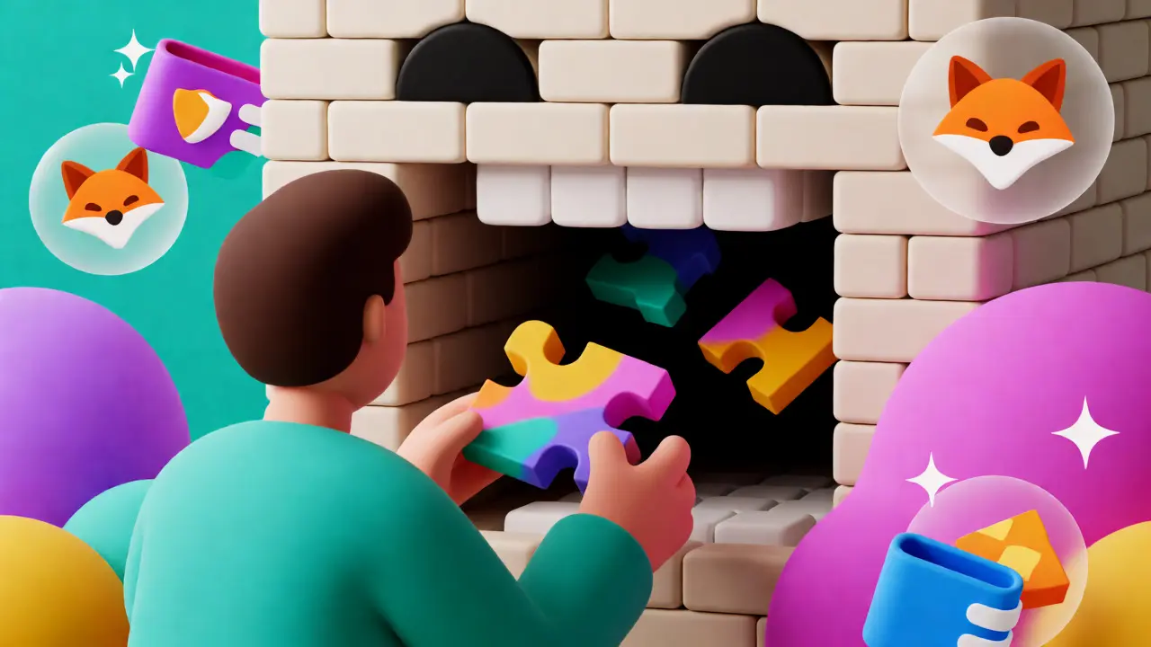 Cartoon figure easily creating NFTs on a no-code blockchain platform