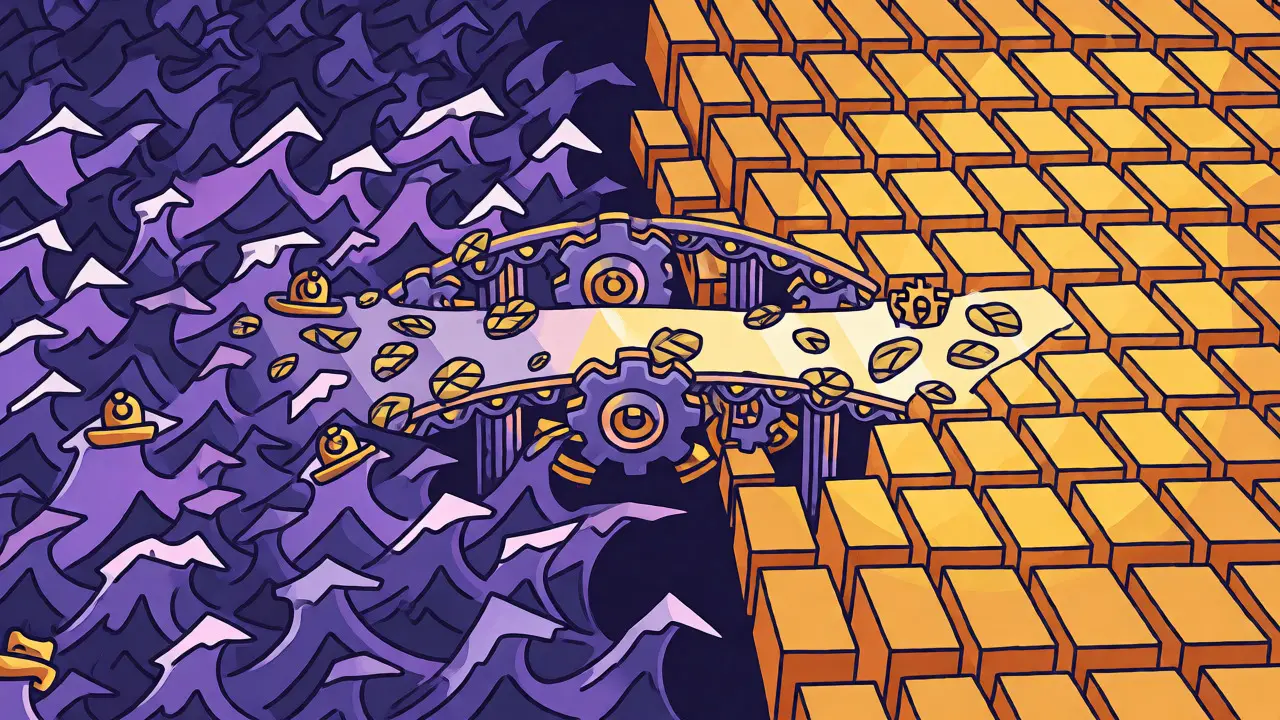 Abstract visualization of dual-token system with stormy and calm sides