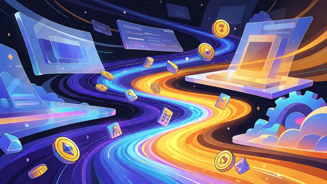 Surreal art showing Ethereum and BNB chains merging for dual-chain tech